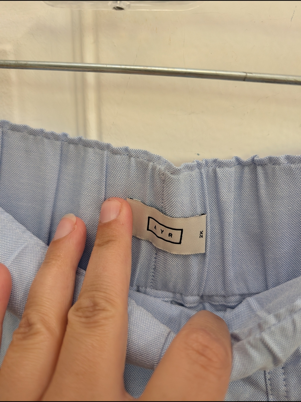 AYR Light Blue Cotton Pull On Shorts Elastic Waist - Picture 3 of 4